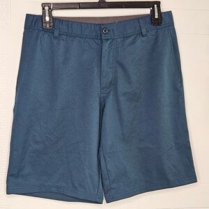 Columbia Men Petrol Blue Regular Fit  Mid Rise Casual Flat Front Shorts Sz 36